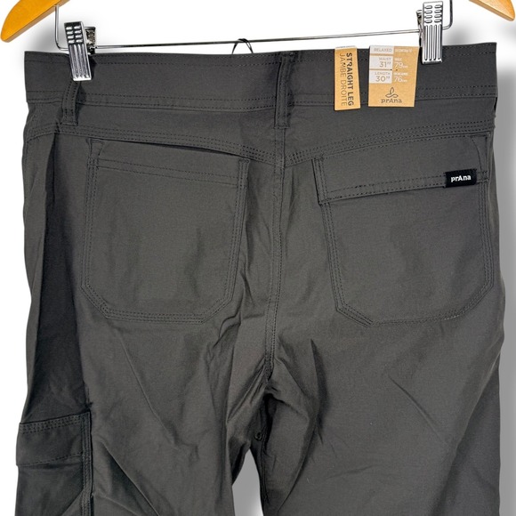 Prana Stretch Zion II Relaxed Fit Straight Pants Mens 31 x 30 Dark Iron Gray NEW